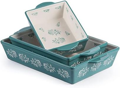 Wisenvoy Baking Dish Ceramic Lasagna Pan Casserole Dish 3-Piece Bakeware Sets Baking Dishes Baking Set Baking Dish Set