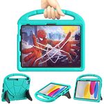 Lainergie New iPad 10Th Generation Case For Kids 10.9 Inch 2022,iPad 10.9 Case 10Th Generation Lightweight Shockproof Kids Friendly Cover With Handle Kickstand For 10.9" iPad 10Th Gen 2022,Turquoise