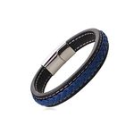 Shining Jewel Multilayer Braided Leather Bracelet for Men/Boys with Stainless Steel Clasps (SJ_3230_BL)