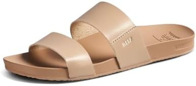 Reef Cushion Vista Womens Fashion Slide Sandal, Vegan Leather Strap, Ultra Soft Cushion Footbed, Oasis, 8