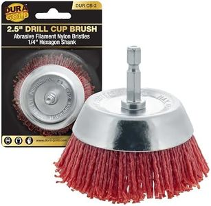 Dura-Gold 2.5" Abrasive Filament Nylon Bristle Cup Brush - Coarse Sanding Scuffing Brush, 1/4" Hex Drill Shank Arbor - Remove Rust, Corrosion, Paint - Surface Prep for Spray Truck Bed Liner Coatings