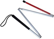 White Cane Aluminum Folding Cane for The Blind(Folds Down 4 Sections) (120 cm (47.24 inch))