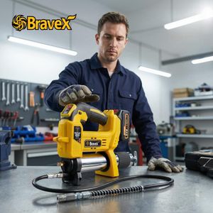 Bravex Cordless Grease Gun – 12,000 PSI, Rechargeable, 40" Hose