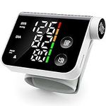 Blood Pressure Monitor Wrist Automatic Digital Blood Pressure Machine LED Large Screen Display for Home Use Dual Users Mode with Portable Storage Bag