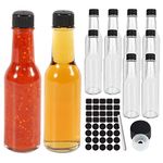 12 Pack 150ml Sauce & Liquor Bottles, 5 fl oz Glass Empty Spirit Bottles with Leak Proof Screw Caps,Clear Small Bottle for Kitchen,Home Brewing Wine&Juicing Bottles For Bordeaux Wine,Beverage