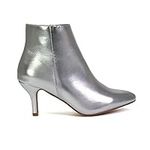 ESSEX GLAM Womens Ankle Boots Low Mid Kitten Heels Ladies Zip Pointy Booties Shoes Size