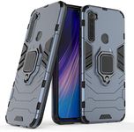 PrimeLike Robot Armor Shockproof Soft TPU and Hard PC Back Cover with Ring Case for Xiaomi Redmi Note 8 / M1908C3JH, M1908C3JG - Blue
