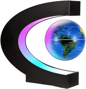 Floating Globe With LED Lights - Levitating Globe C Shape - Magnetic World Globe Lamp Gadget - Desk Gadgets- Cool Gadgets for Men/Women/Teens (UK Seller)