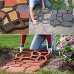 Walk Maker, Pathmate Stone Moldings Paving Pavement Concrete Molds Stepping Stone Paver Walk Way Mold for Patio, Lawn & Garden(Big Size:16.9 x 16.9 x 1.6 inch)