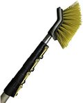 DOCA Floor Scrub Brush with Long Handle - 7-30 Ft Extension Pole (36+ Ft Reach) - Outdoor Broom - Car Wash Brush with Long Handle Also for House Siding, Deck, Patio & More