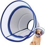 Soft Dog Cone for Dogs After Surgery, Breathable Dog Cones for Large Medium Small Dogs and Cats, Adjustable Recovery Collars for Pets, Lightweight E-Collars for Pets, Elizabethan Collar(Size 4)