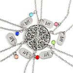 Best Friend Pizza Pendant Necklace with Crystal Charm BFF Friendship Necklace Set for Friends Gift Unisex