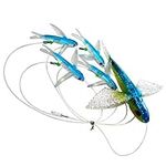 OCEAN CAT Flying Fish Fishing Trolling Lures Baits with Rigged Hook 9/0 for Marlin Tuna Mahi Dolphin Durado Wahoo Big Game Saltwater Fishing Tackle (Blue)