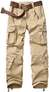 XNMAYA Women's Cargo Pants Quick Dry Casual Military Army Camo Combat Work Casual Pants with Pockets Khaki US 20-Tag 40