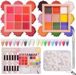 MKNZOME 18 Colors Pigment Powder for Nails, Nail Pigment Powder Palette and Nail Art Sponges with Grabbing Pen, Nail Powder Set Pigmentos para Uñas, Manicure Nail Art Tools Accessories Nail Supplies