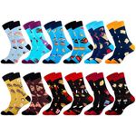 Moyel Mens Socks Funny Socks for Men Novelty Fun Funky Cute Crazy Dress Socks for Men Christmas Cotton Crew Socks Cool Gifts for Men & Teen Boys on Christmas, 12 Pack