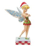 Enesco Disney Traditions by Jim Shore Tinker Bell Christmas Personality Pose Figurine, 4.75 Inch, Multicolor