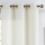 jinchan Ivory Linen Textured Curtains 84 Inches Long for Living Room Grommet Top Light Filtering Window Drapes for Bedroom 2 Panels