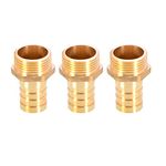 TopHomer 3PCS Solid Brass Hose Tail Connector Barbed to BSP Male Thread 19mm to 3/4” for Air Water Fuel Oil Gas