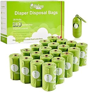 Disposable Diaper Bags for Baby, 20 Refill Rolls/300 Bags Waste Bags with Dispenser, Convenient and Quick Diaper Disposal, Unscented