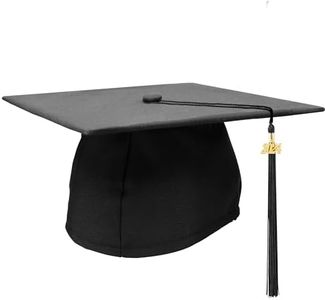 Black Adult Graduation Cap Graduation Hat with 2024 Tassel Adjustable for High School and College, Adult Graduation Cap with 2024 Tassel and 2024 Gold Color Year Charm for Bachelor Master