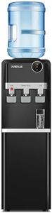 PUREPLUS Top Loading Water Cooler Dispenser, Water Cooler for 3 or 5 Gallon Bottles, Hot & Cold Water, 3 Temperature Settings with Child Safety Lock, Removable Drip Tray for Home, Office, & More