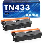 Cool Toner Compatible Toner Cartridge Replacement for Brother TN433BK TN433 TN431BK TN-433 for Brother MFC-L8900Cdw HL-L8360Cdw HL-L8260Cdw HL-L8360Cdwt 8900Cdw 8360Cdw Printer (Black, 2-Pack)