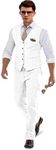 Casual Linen White Men's 2 Piece Su