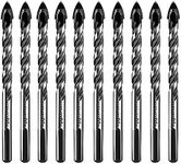 Mgtgbao 6MM Masonry Drill Bits, 10PC 1/4” Concrete Drill Bit Set for Tile,Brick, Plastic and Wood,Tungsten Carbide Tip Best for Wall Mirror and Ceramic Tile. …