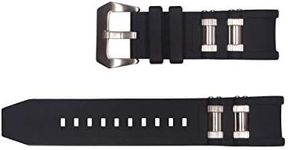 Vicdason for Invicta Russian Diver Watch Bands Replacement Strap with Bukcle and Metal Inserts - Black Rubber Silicone Invicta Watch Strap