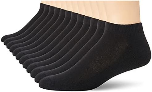 Hanes Men's Active Cool 12-Pack No Show Socks, Black, 6-12 US Shoe Size/10-13 US Sock Size