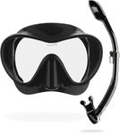 CRESSI F1 Combo Set Black - Combo Set Frameless Mask F1 + Snorkel Dry for Diving and Snorkeling, Black, One Size, Unisex