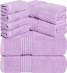 Utopia Towels 8-Piece Luxury Towel Set, 2 Bath Towels, 2 Hand Towels, and 4 Wash Cloths, 600 GSM 100% Ring Spun Cotton Highly Absorbent Towels for Bathroom, Sports, and Hotel (Lavender)