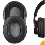 GEEKRIA QuickFit Protein Leather Replacement Ear Pads for SONY MDR-1A, MDR-1ADAC Headphones Earpads, Headset Ear Cushion Repair Parts (Black)