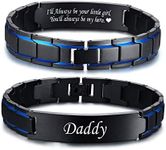 VNOX Personalized Daddy Bracelet Two-Tone Link Bracelet Dad Father Gift From Son Daughter Kids for Dad Papa Daddy,Adjusting Tool,Style 2