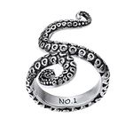 Grunge Knuckle Cool Rings For Men Teens Size 9 Stainless Steel Custom Name Octopus Ring