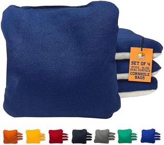 Cornhole365 Stick & Slide Cornhole Bags - 6"x6" Premium Plastic Resin Filled, Dual-Sided Canvas & Suede Cornhole Bean Bags for Sports Competition - Professional Cornhole Bags Set of 4 (Navy Blue)
