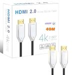 COOLCOLD HDMI Cable | 4K Fiber, HDMI to HDMI Cable | 40M, (AOC) Active Optical Cable, Ultra HD 2160P 18Gbps HDMI 2.0 Cord Supports 4K@60Hz, 10 HDR for TV, Laptop, PC, Projector (Black) 40Mtr