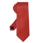 Junmaxroad Black Ties For Men Solid Color Formal Neckties 3.15" (8CM) Men's Ties, Crimson Red, Medium