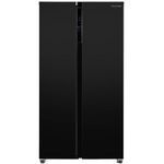 Russell Hobbs Freestanding American Fridge Freezer 442 Litre 70/30 Black Super Freeze Function 177cm Tall & 90cm Wide with 5 Glass Shelves, 2 Year Guarantee, RH90AFF201B