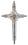 Dicksons Weathered Whitewash Flower Cross 9 x 16 Metal Decorative Wall Tabletop Cross Figurine