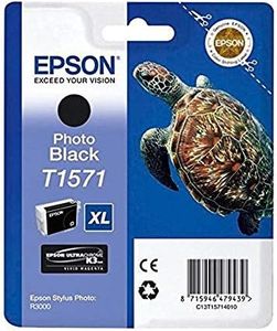 Epson T1571 Cartouche d'encre d'origine Noir Photo, L