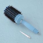 UMAI Ion-infused Ceramic Hair Brush 53mm | Anti-Static Boar Bristles Comb For Men and Women | Nano Technology Ice-Blue - Single Pack.