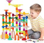 Marble Run,166PCS Building Construction STEM Toy Set for Kids Age 3-12Year,Solid Marble Race Track,Easy to Assemble Learning Educational Marble Rush,Gifts for Boys Girls