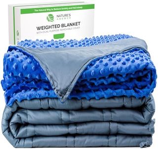 Nature's Answer Premium Weighted Blanket Adult 6.8kg - Adult Weighted Blanket for Anxiety, Stress - Weighted Blanket Removable Cover - Reversible Cotton Shell Gravity Blanket (122x183cm)