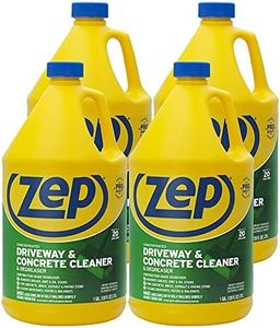 Zep Driveway, Masonry and Concrete Cleaner and Degreaser Concentrate - 1 Gallon (Case of 4) ZUCON128 - Construction Grade Degreaser Removes Grease, Dirt, and Oil Stains on Concrete, Brick, Asphalt,