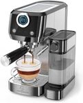 MAttinata Espresso Machine 20 Bar, Cappuccino Machine with Automatic Milk Frother, Coffee Maker with Touchscreen, Latte Machine for Home Present, Stainless Steel Style-Moon