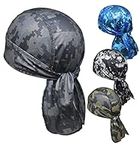 OutdoorEssentials Skull Cap Cooling Helmet Liner 4 Pieces - Breathable Bandanas for Men Cycling Cap Durags for Men Sweat Wicking Skull Caps for Men