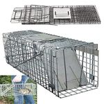 24" Humane Mouse Trap,Large Humane Mouse Traps, Reusable Garden Rat Rabbit Trap Mouse Cage Trap for for Squirrel, Raccoon, Mole, Gopher, Opossum,with Handle Protector, Rust-resistant Galvanized