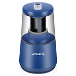 JARLINK Electric Pencil Sharpener, Heavy-Duty Helical Blade to Fast Sharpen, Auto Stop for No.2/Colored Pencils(6-8mm), USB/Battery Operated in School Classroom/Office/Home (Blue)